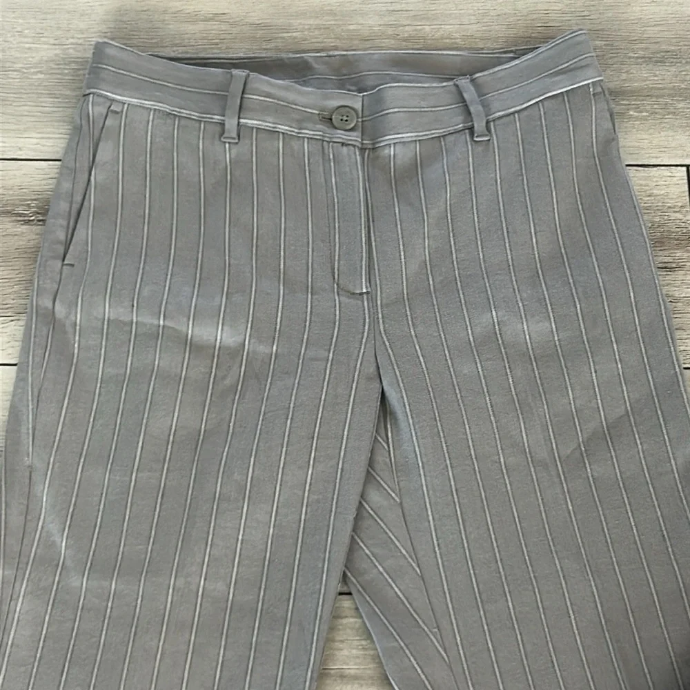 J. Jill Linen stretch size 6 pinstripe ankle pants